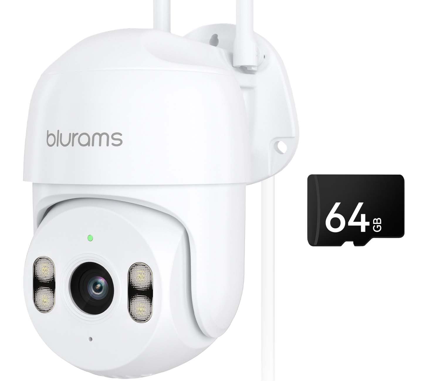 blurams 2K Outdoor Camera Wired, 5GHz/2.4GHz Wi-Fi Cameras for Home Security Outside with 360° PTZ, Color Night Vision, Motion Detection Tracking, Two-Way Audio, IP66 Weatherproof, Works with Alexa