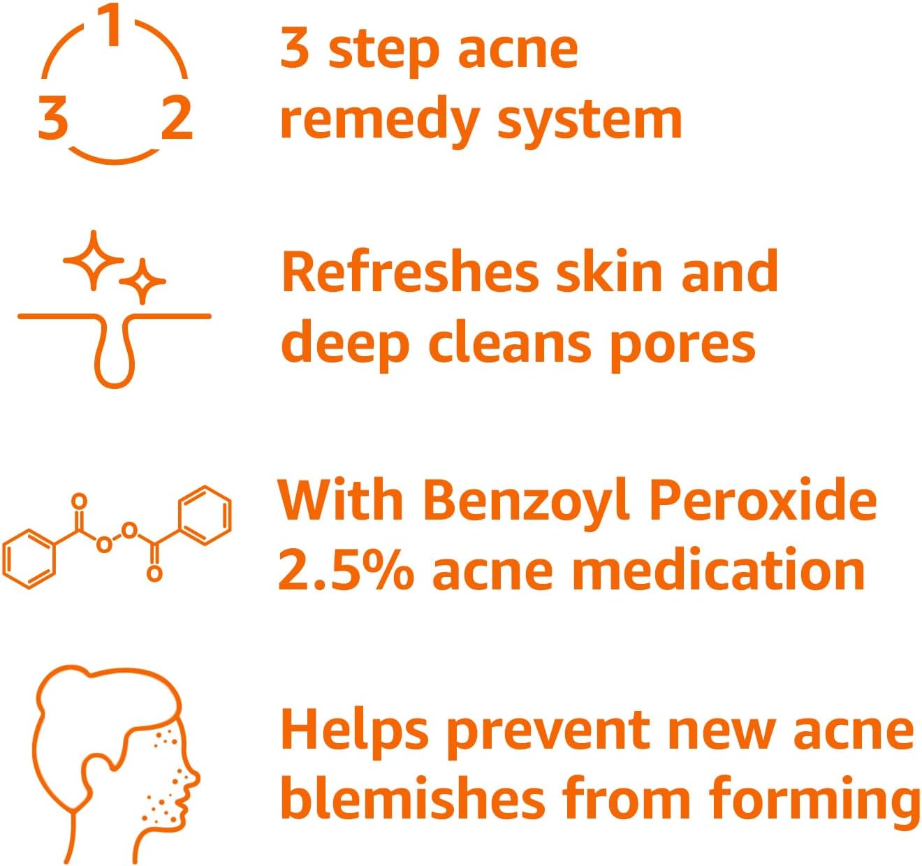 Amazon Basics 3-Step Acne Remedy System with Cleanser, Toner and Treatment, 10 Fluid Ounces, 1-Pack