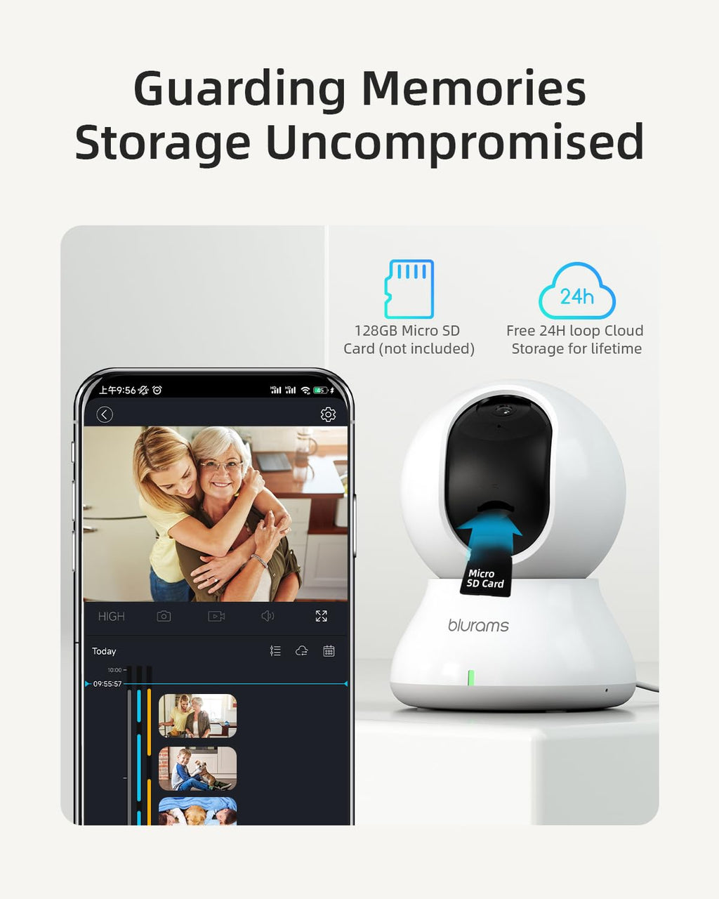 blurams 5G Indoor Cameras for Home Security, 2K Pet Camera with Phone App, 360° PTZ Home Cam w/Dual-Band WiFi6, 2-Way Talk, Free Human/Sound Detection, Motion Tracking, Night Vision, Works with Alexa