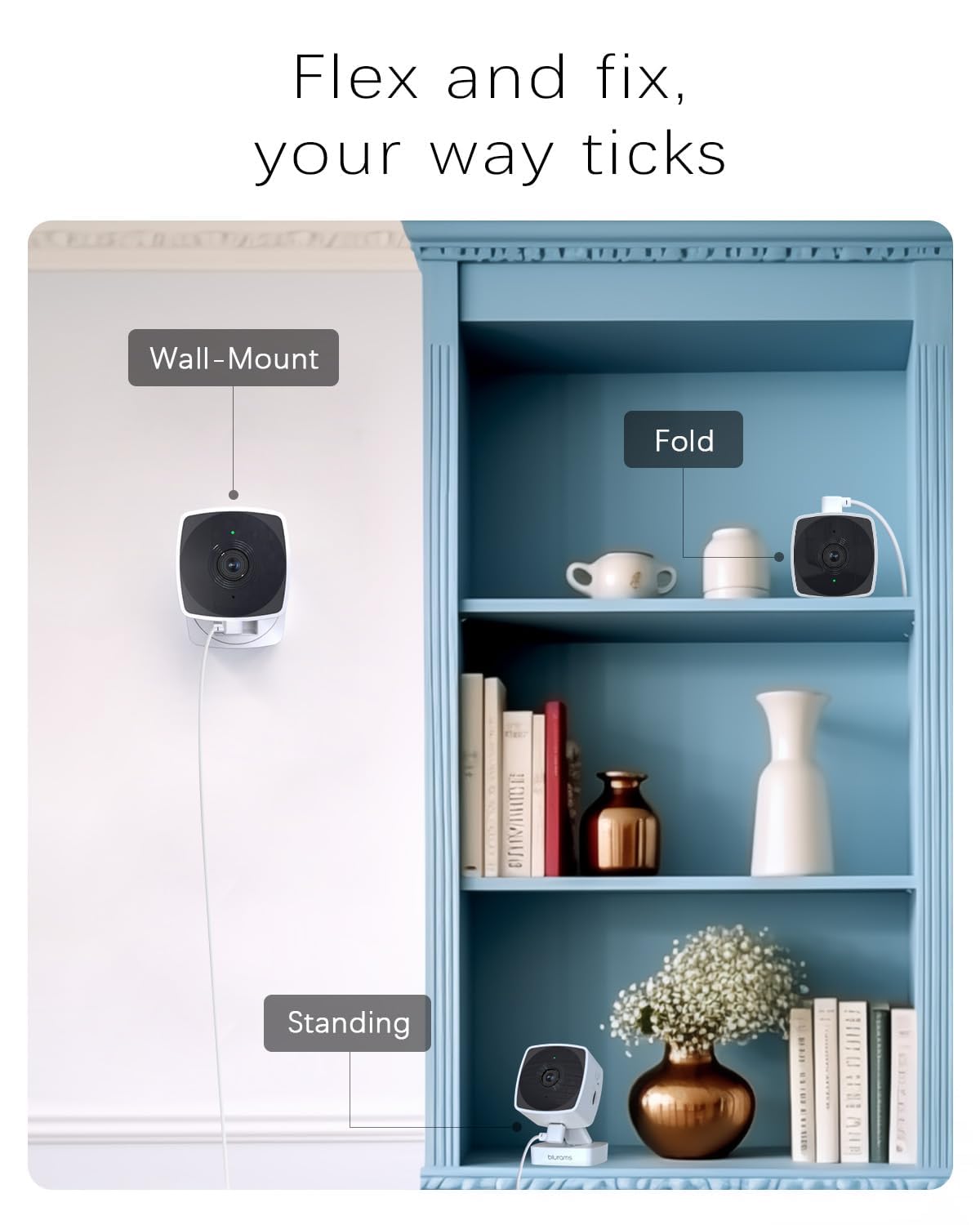 blurams 5GHz Cameras for Home Security, 2K Security Camera Indoor, Pet Camera with Phone App, Indoor Camera w/AI Motion Detection, 2-Way Audio, Compatible with Alexa&Google Home, WiFi 6