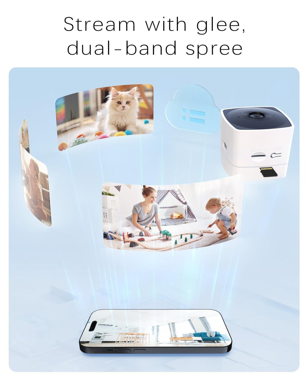 blurams 5GHz Cameras for Home Security, 2K Security Camera Indoor, Pet Camera with Phone App, Indoor Camera w/AI Motion Detection, 2-Way Audio, Compatible with Alexa&Google Home, WiFi 6