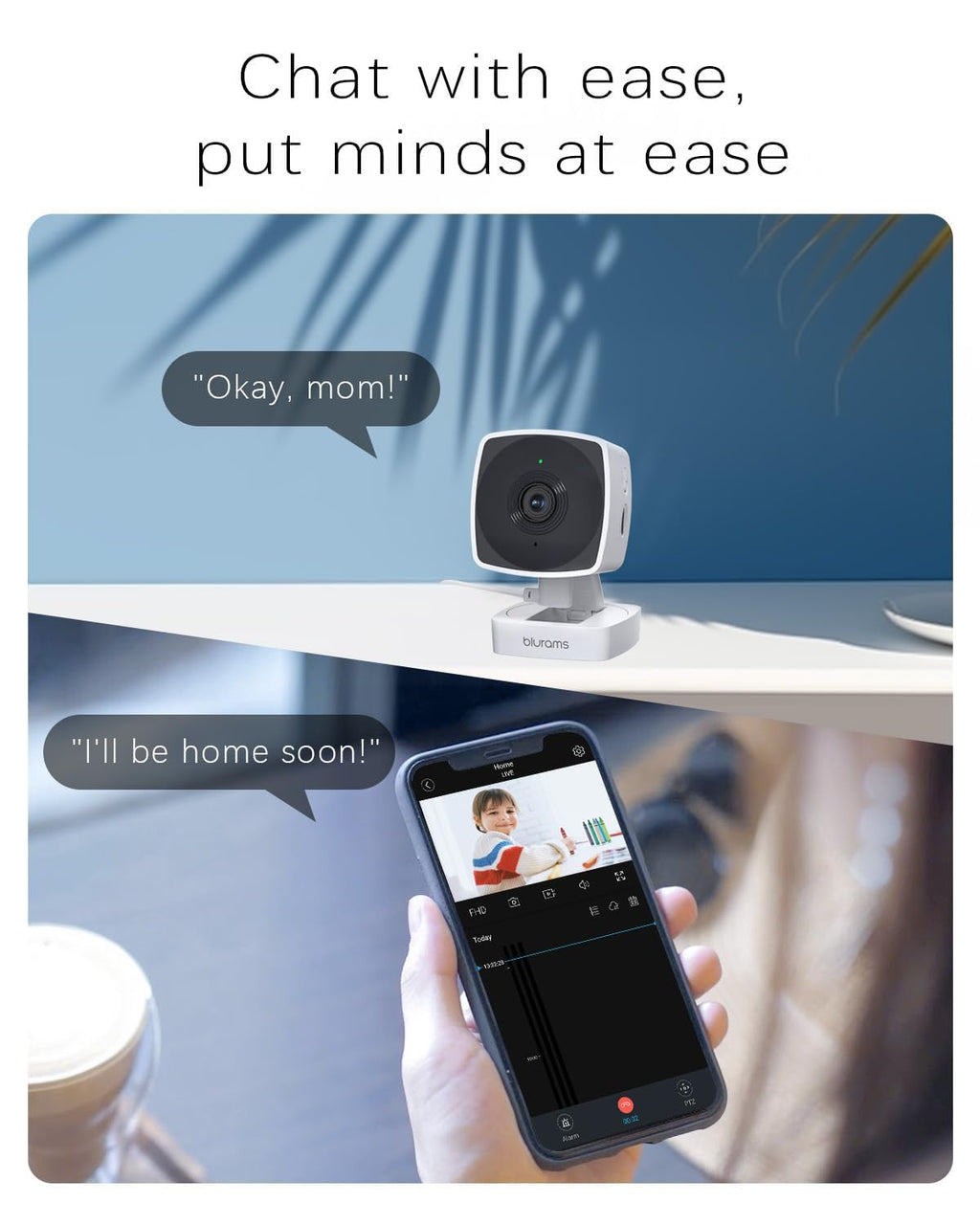 blurams 5GHz Cameras for Home Security, 2K Security Camera Indoor, Pet Camera with Phone App, Indoor Camera w/AI Motion Detection, 2-Way Audio, Compatible with Alexa&Google Home, WiFi 6