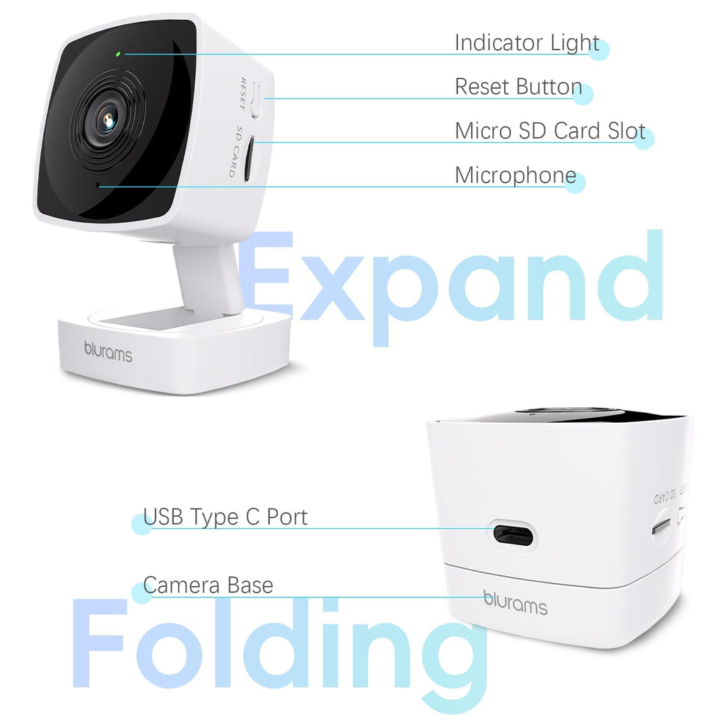 blurams 5GHz Cameras for Home Security, 2K Security Camera Indoor, Pet Camera with Phone App, Indoor Camera w/AI Motion Detection, 2-Way Audio, Compatible with Alexa&Google Home, WiFi 6